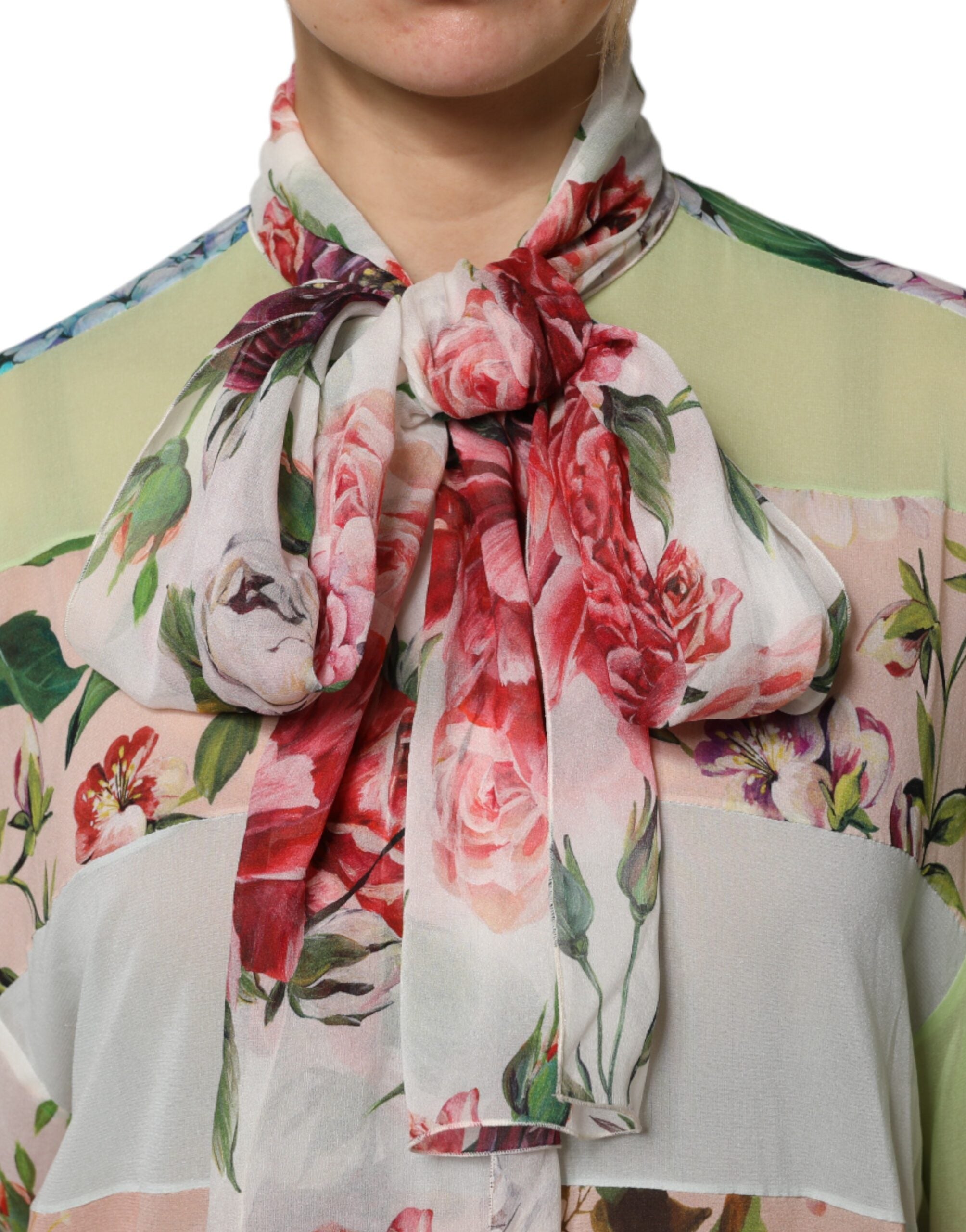 Dolce & Gabbana Multicolor Floral Patchwork Long-Sleeved T-Shirt