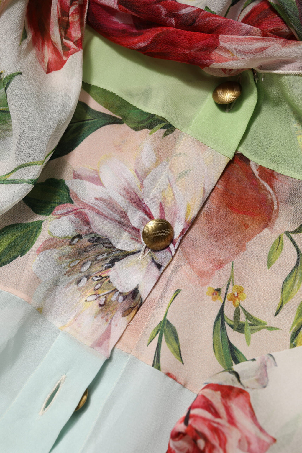 Dolce & Gabbana Multicolor Floral Patchwork Long-Sleeved T-Shirt