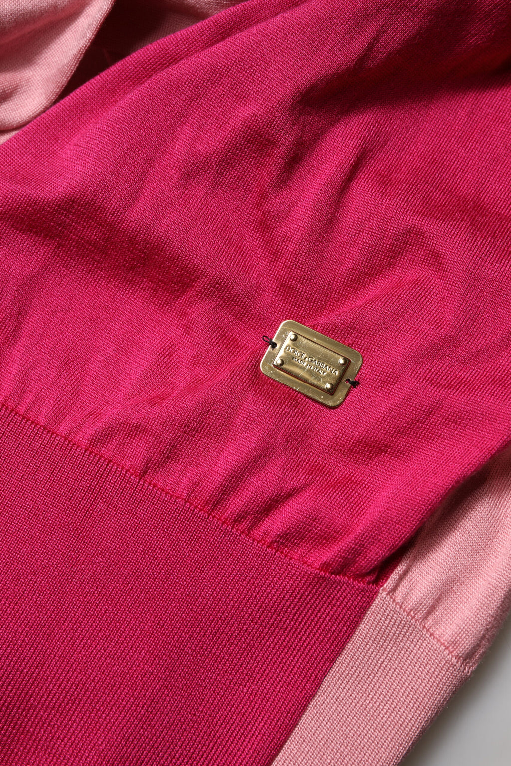 Dolce & Gabbana Pink Short Sleeve Button Up Top with Ascot Collar