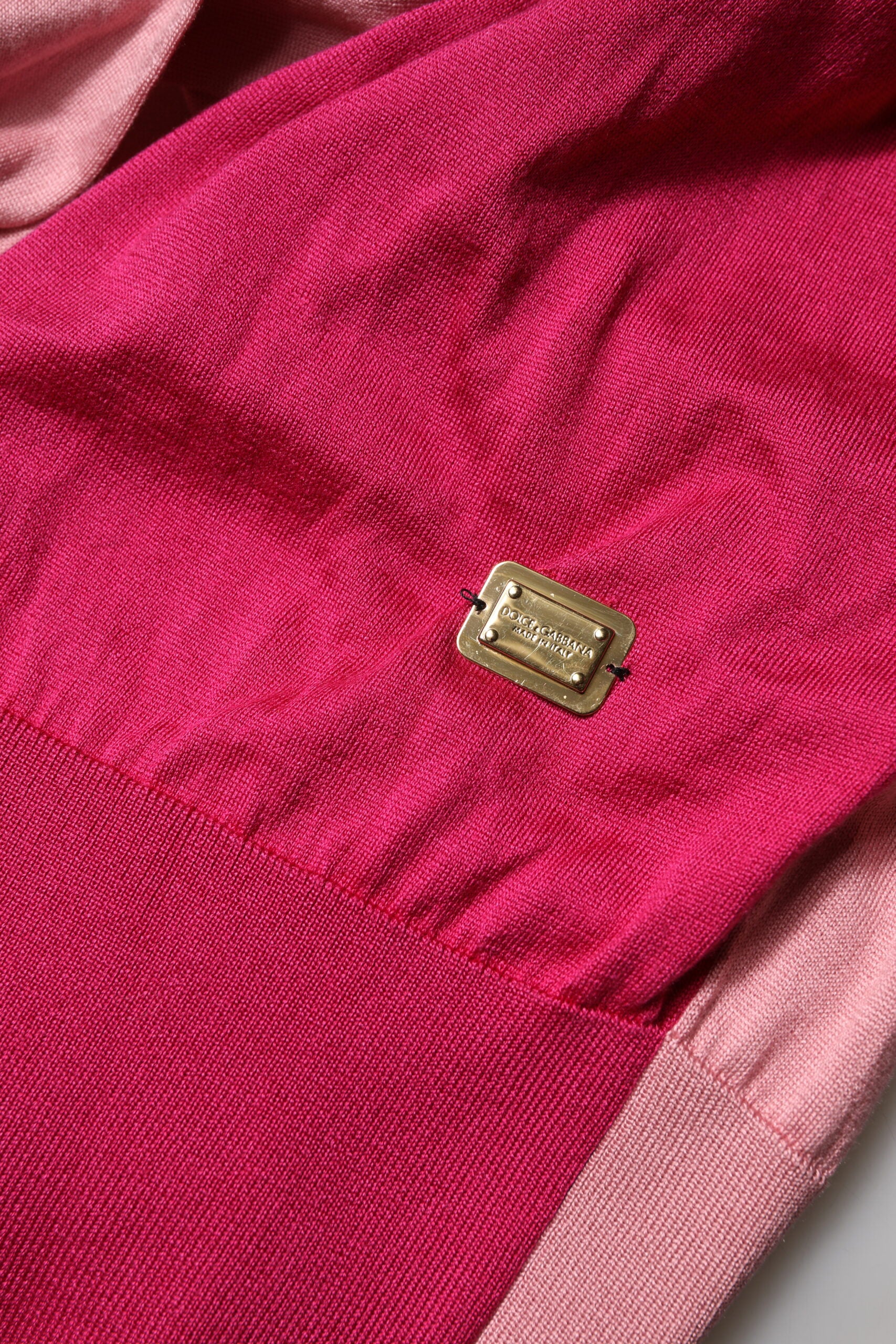 Dolce & Gabbana Pink Short Sleeve Button Up Top with Ascot Collar