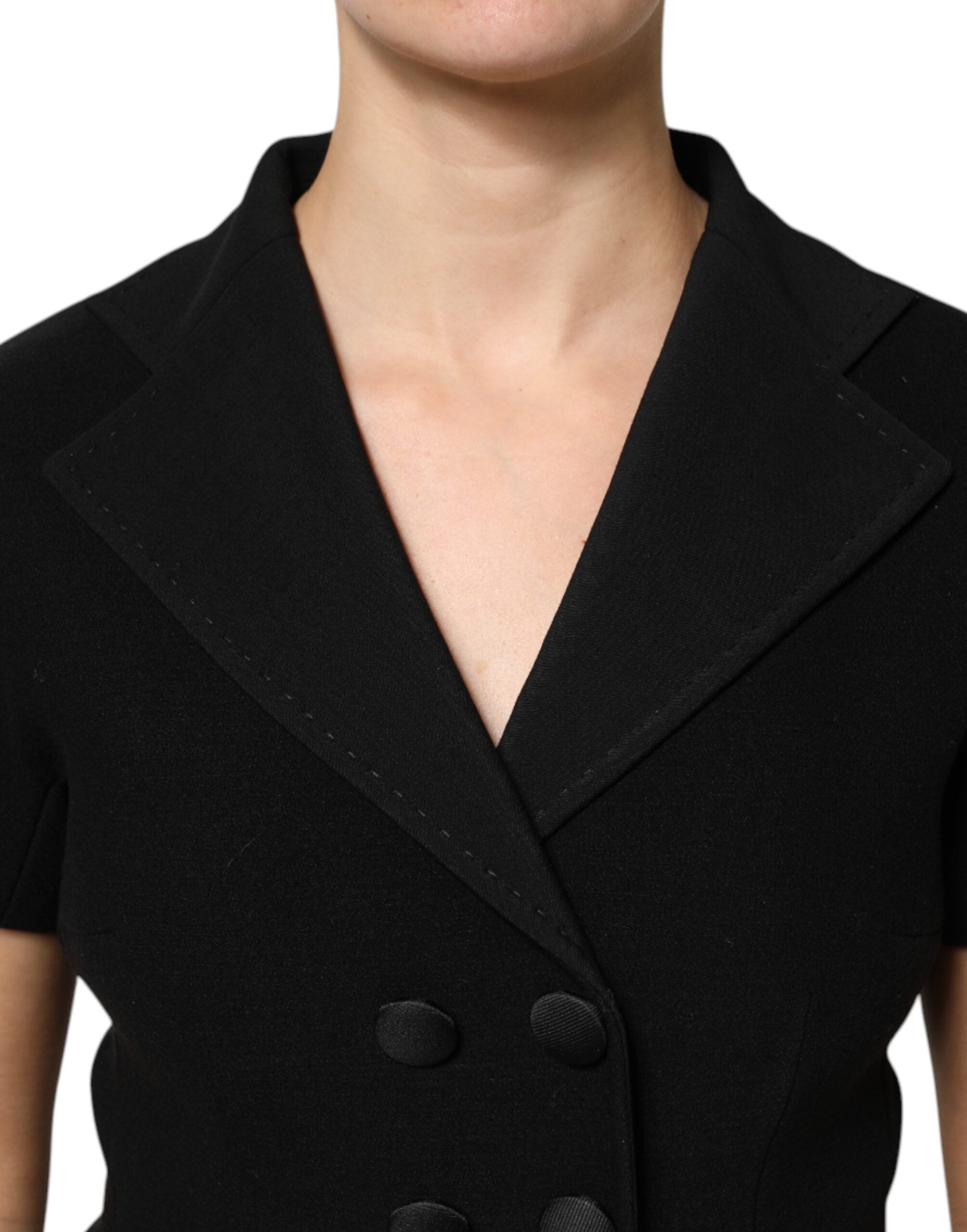 Dolce & Gabbana Black Wool Double Breasted Jacket