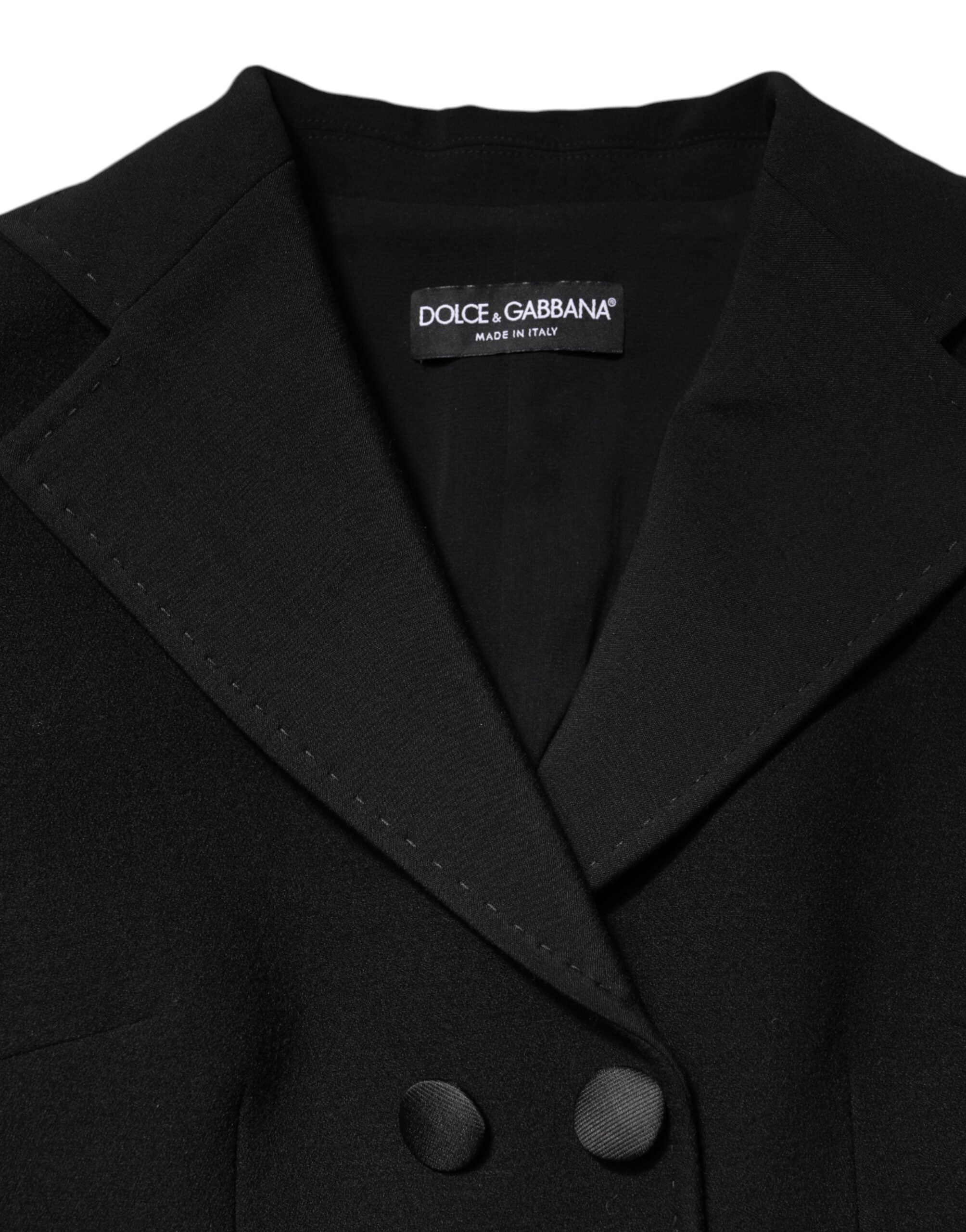 Dolce & Gabbana Black Wool Double Breasted Jacket