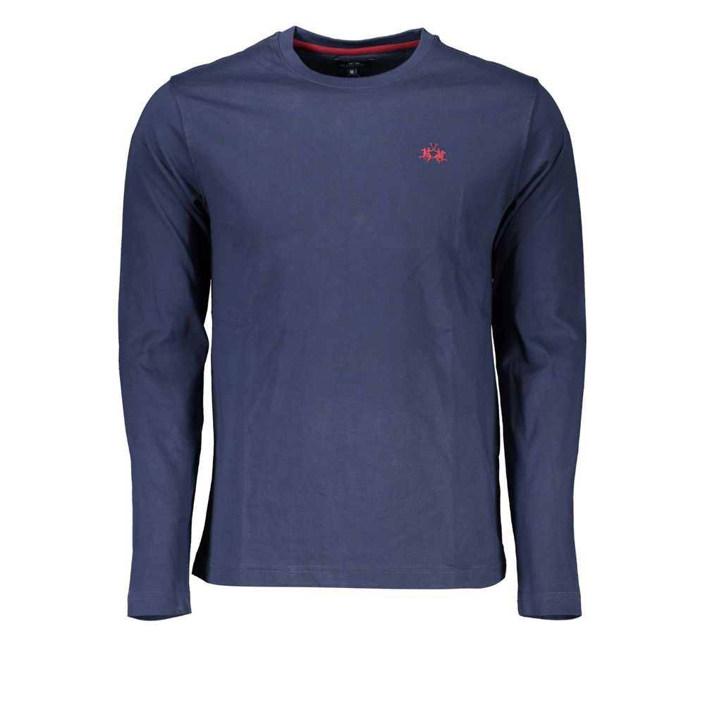 La Martina Regal Blue Embroidered Crew Neck Tee