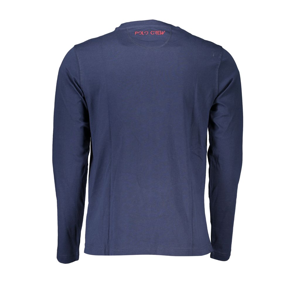 La Martina Regal Blue Embroidered Crew Neck Tee