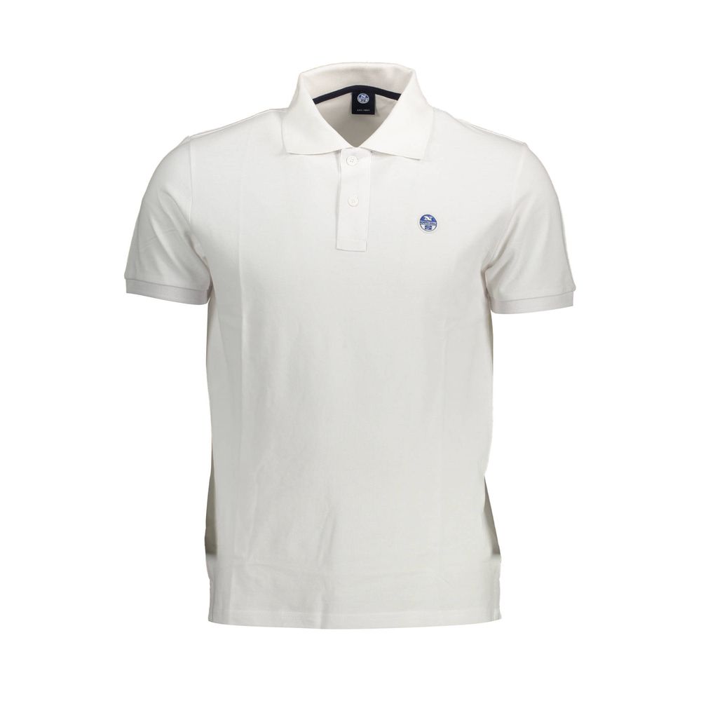 North Sails Bianco Baumwoll-Herrenpoloshirt