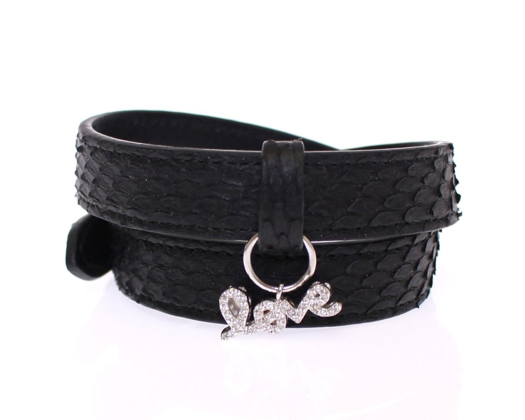 Nialaya Schlangenhaut CZ LOVE 925 Silberarmband