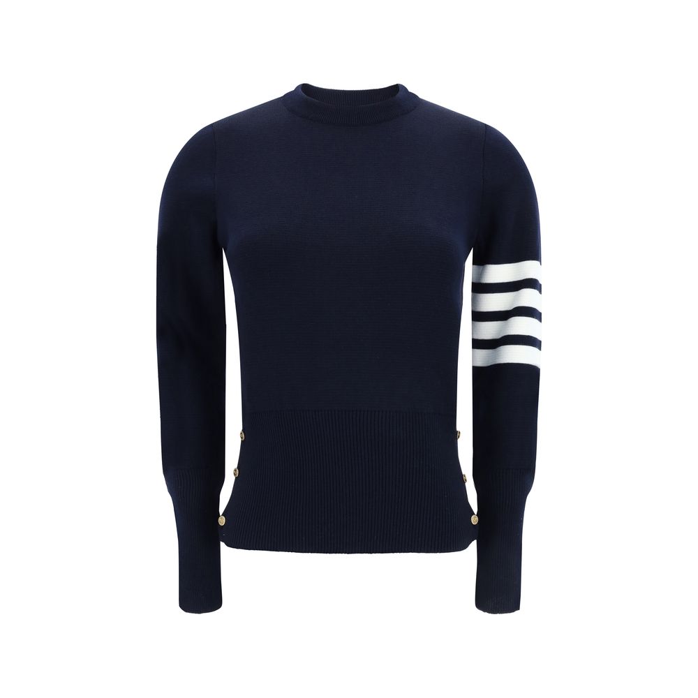 Thom Browne Blauer Sweatshirt aus Fleece-Wolle
