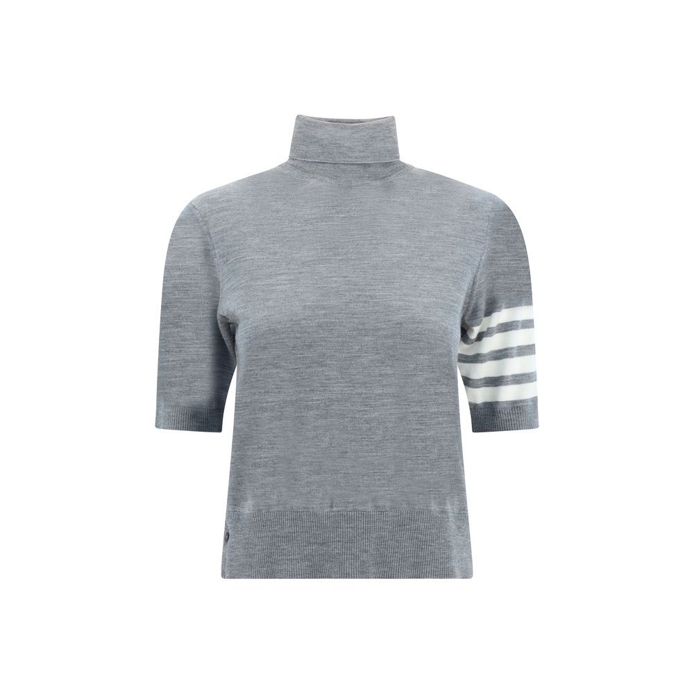 Thom Browne Grey Polyamide Roll-Neck Sweater