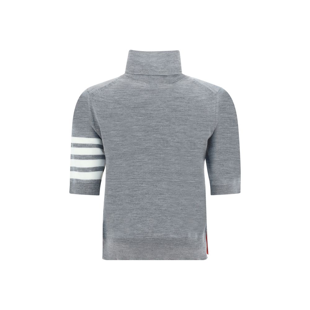 Thom Browne Grey Polyamide Roll-Neck Sweater