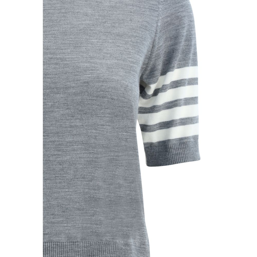 Thom Browne Grey Polyamide Roll-Neck Sweater