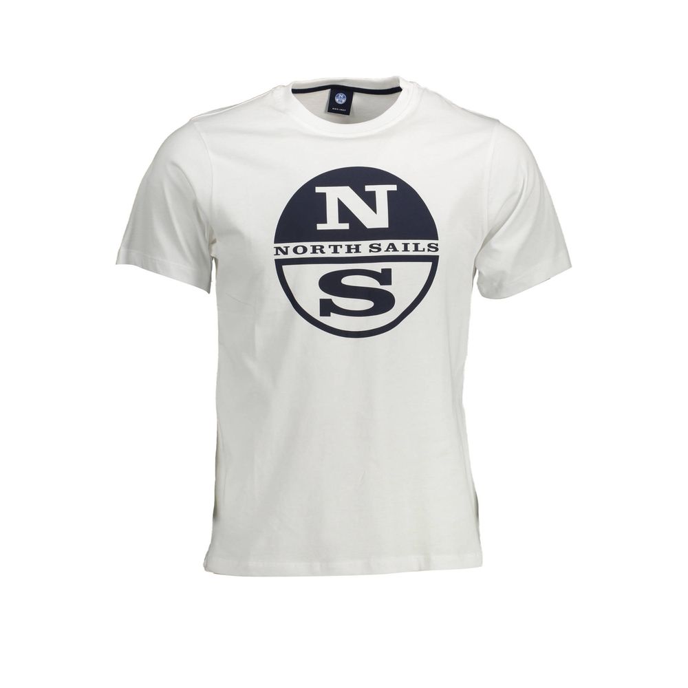 North Sails Bianco Baumwoll-T-Shirt für Herren