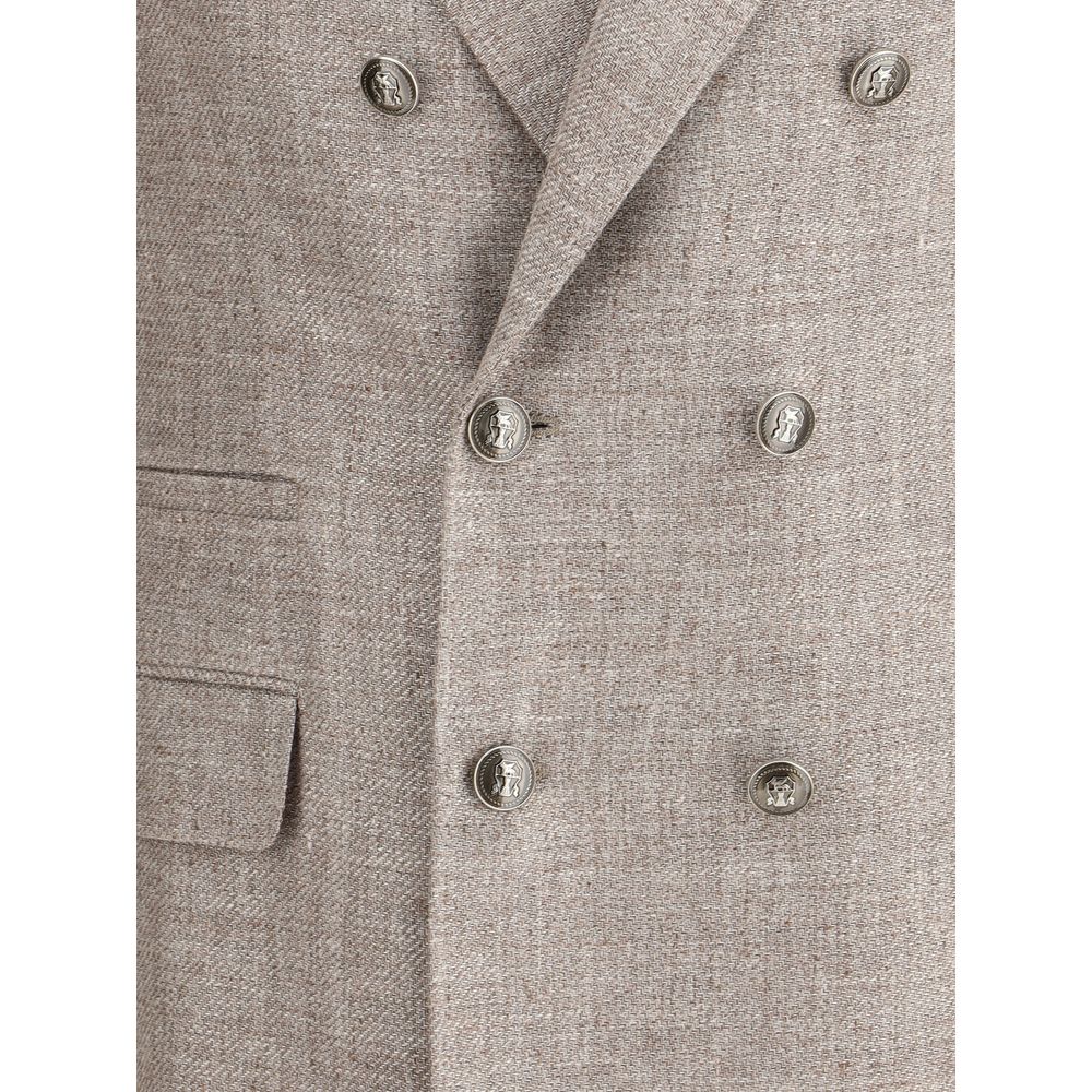 Brunello Cucinelli Lightweight Brown Linen Blazer