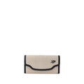 Loro Piana Beige Stoff und Leder Brieftasche
