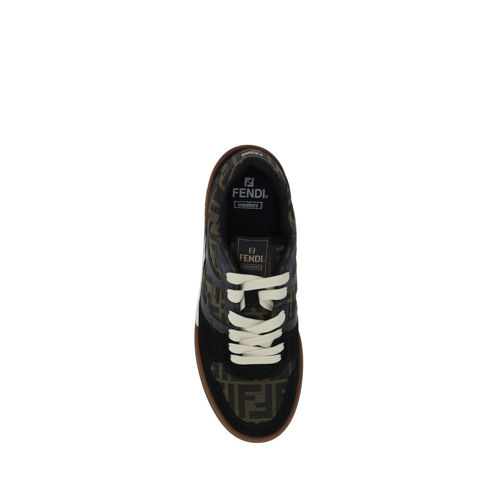 Fendi Multicolor Calfskin Bos Taurus Low-Top Sneakers