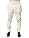 Dolce & Gabbana White Nylon Tapered Men's Trousers