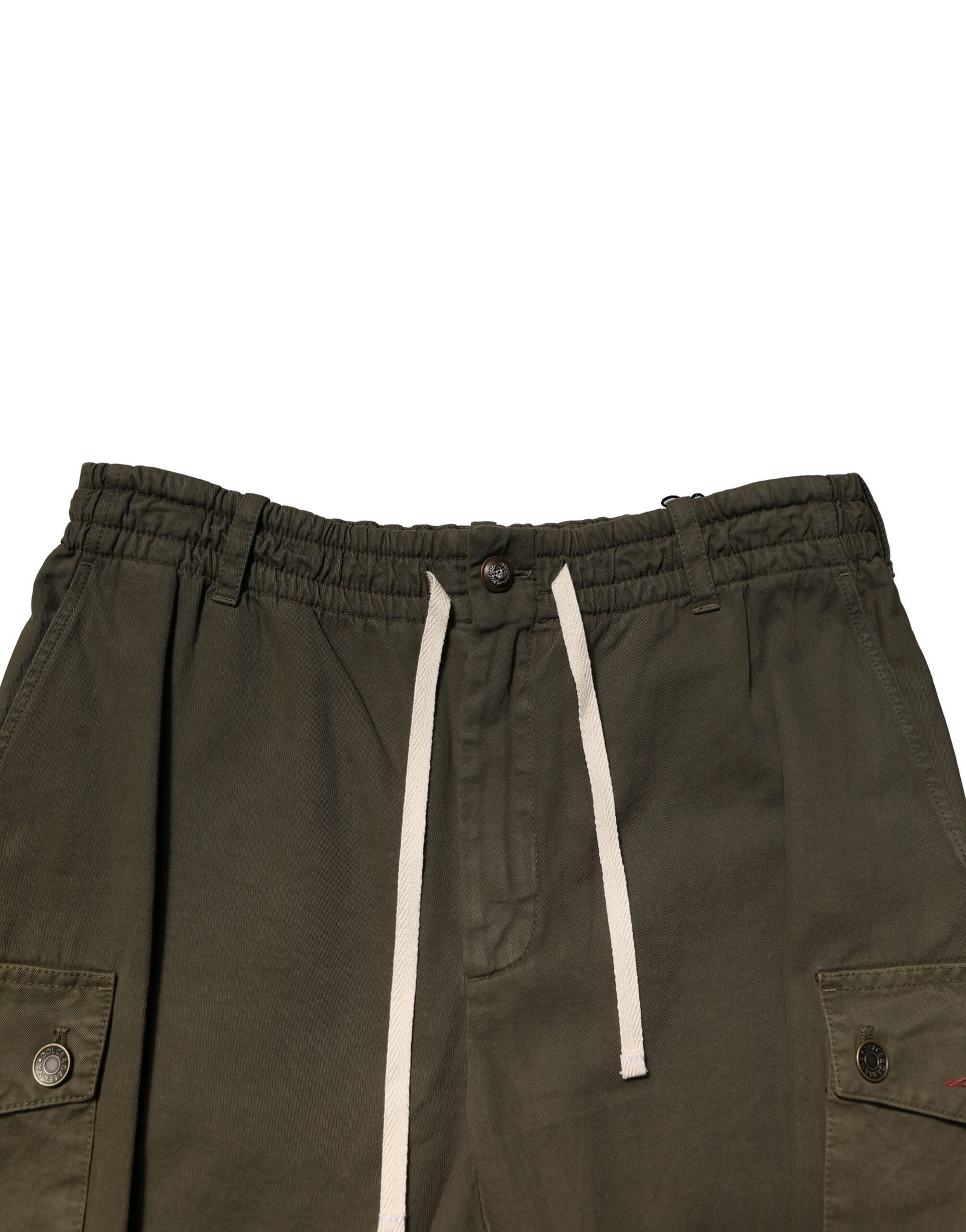 Dolce & Gabbana Brown Cotton Cargo Trousers with Drawstring