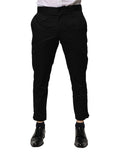 Dolce & Gabbana Schwarzes Baumwollkleid Slim Formal Pants