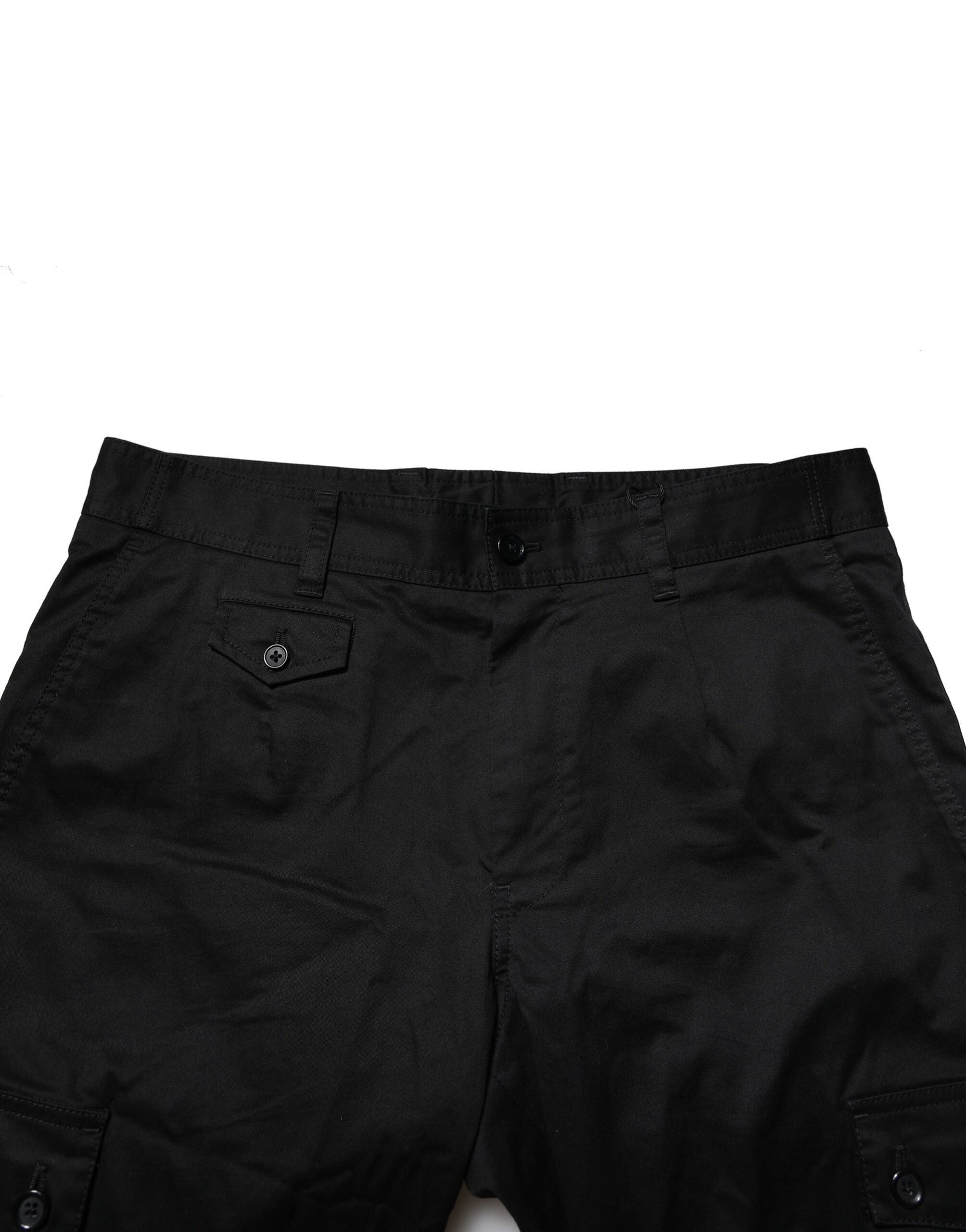 Dolce & Gabbana Schwarzes Baumwollkleid Slim Formal Pants