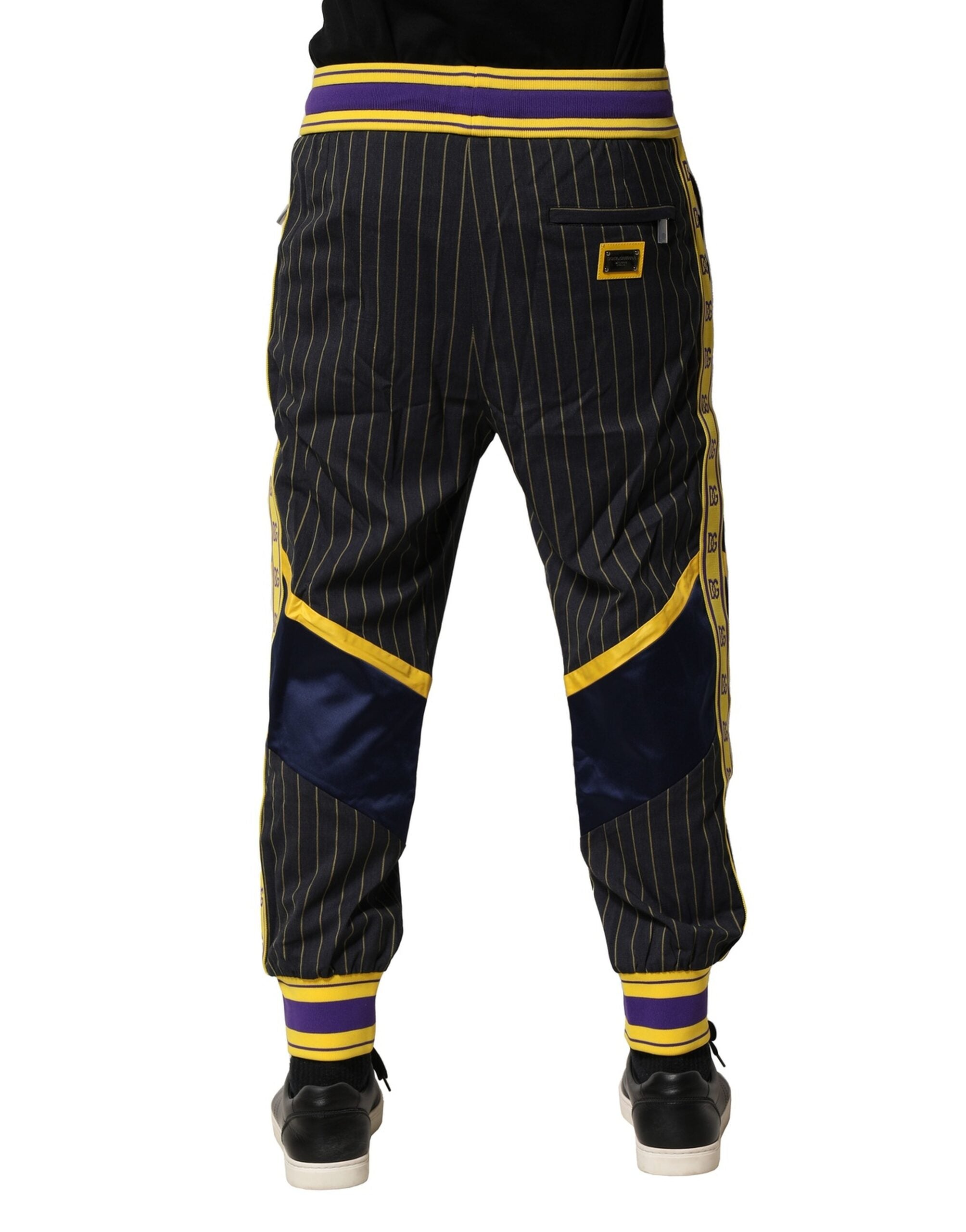 Dolce & Gabbana Multicolor Striped Wool Joggers