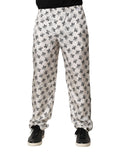 Dolce & Gabbana Weiße, geblümte Seiden-Lounge-Hose