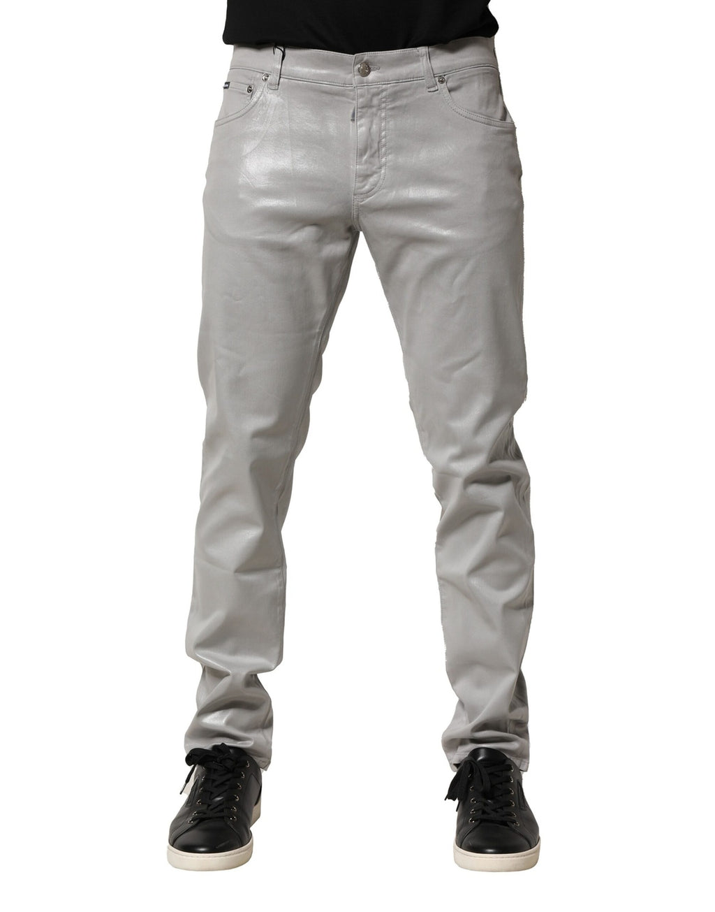 Dolce & Gabbana Silver Cotton-Stretch Denim Jeans