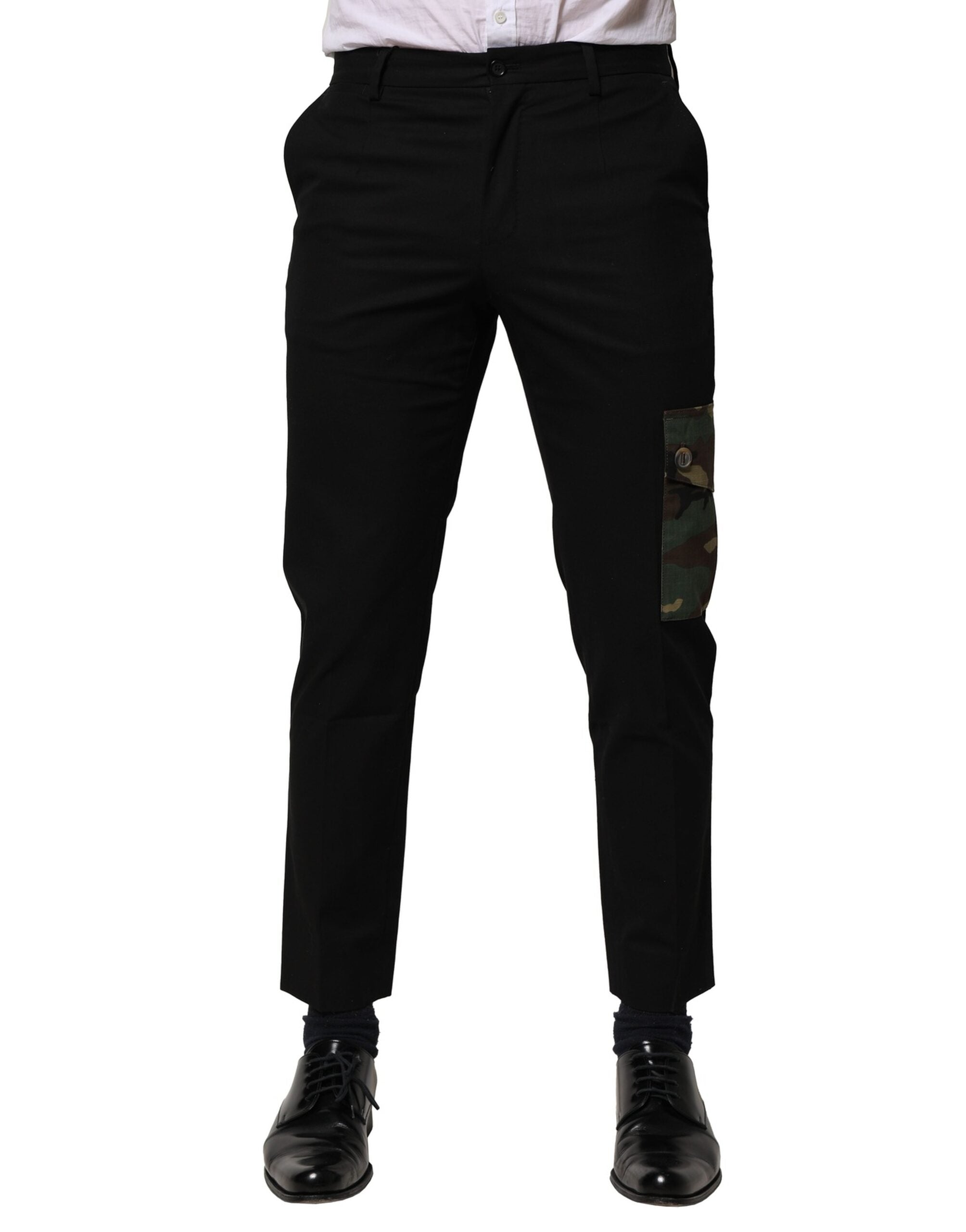 Dolce & Gabbana Black Cotton Cargo Dress Men's Pants