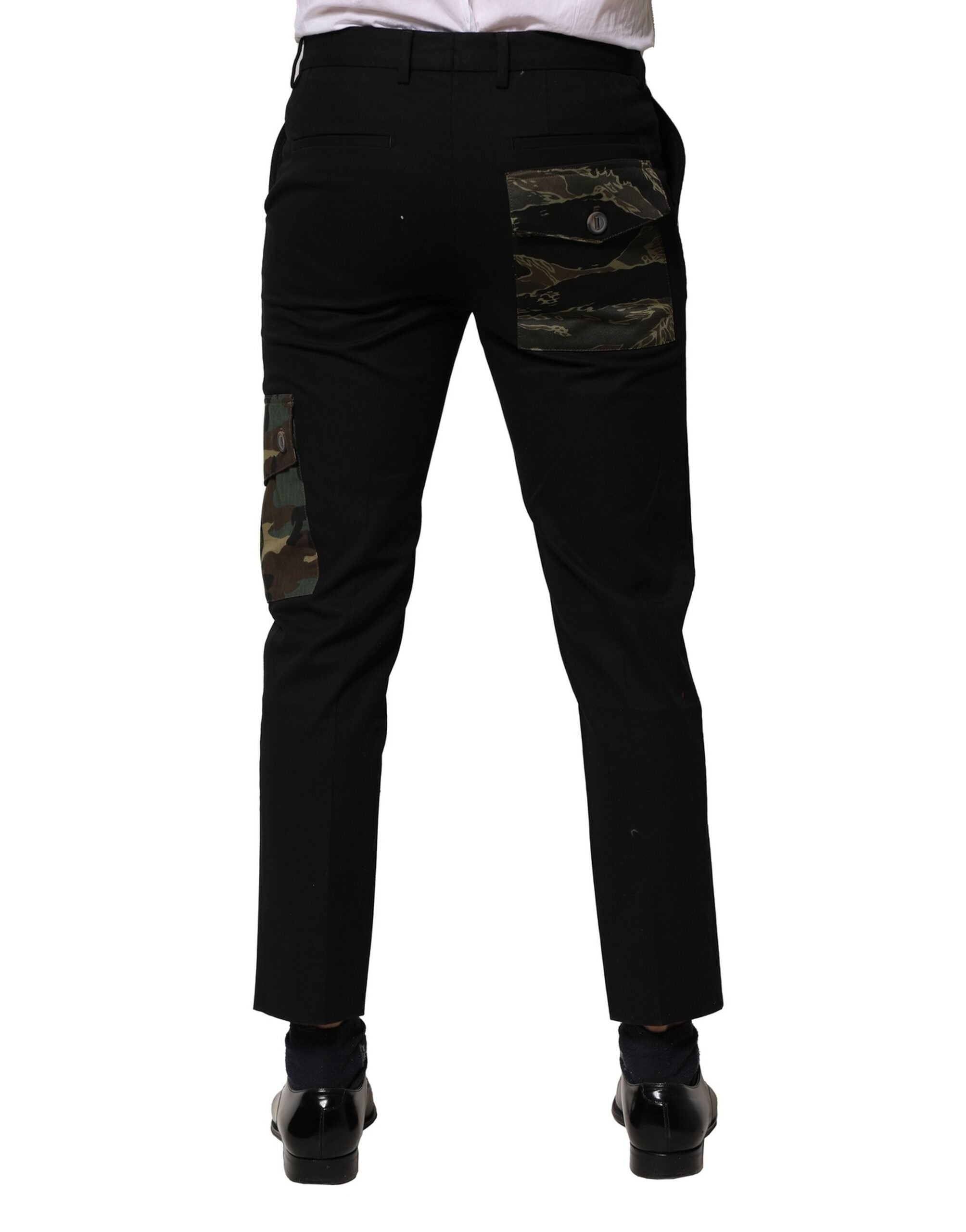 Dolce & Gabbana Black Cotton Cargo Dress Men's Pants