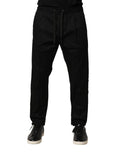Dolce & Gabbana Black Cotton Mid-Rise Jogger Pants