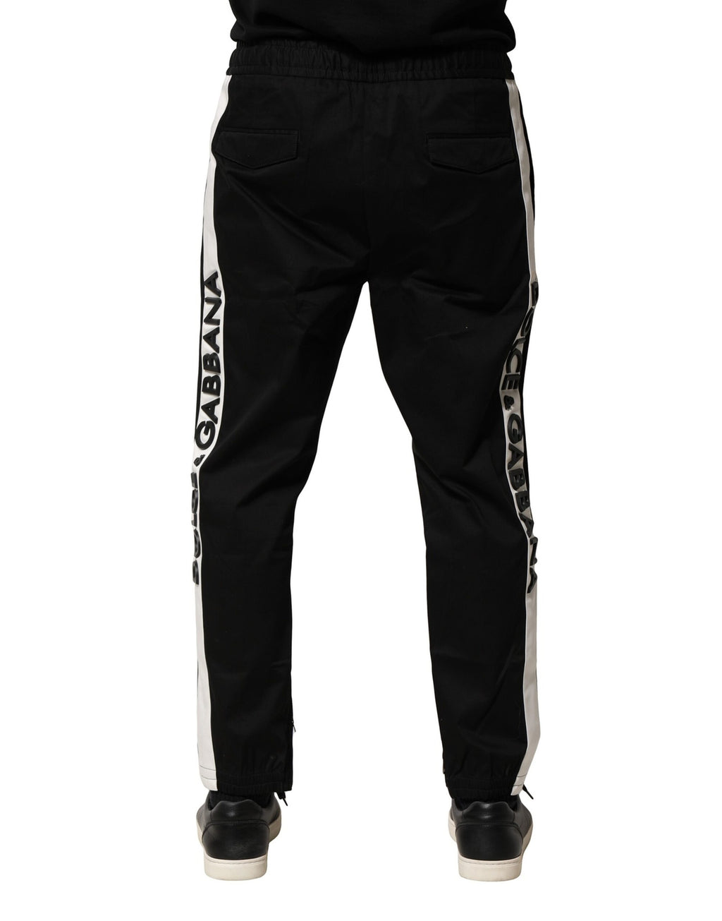 Dolce & Gabbana Black Cotton Mid-Rise Jogger Pants