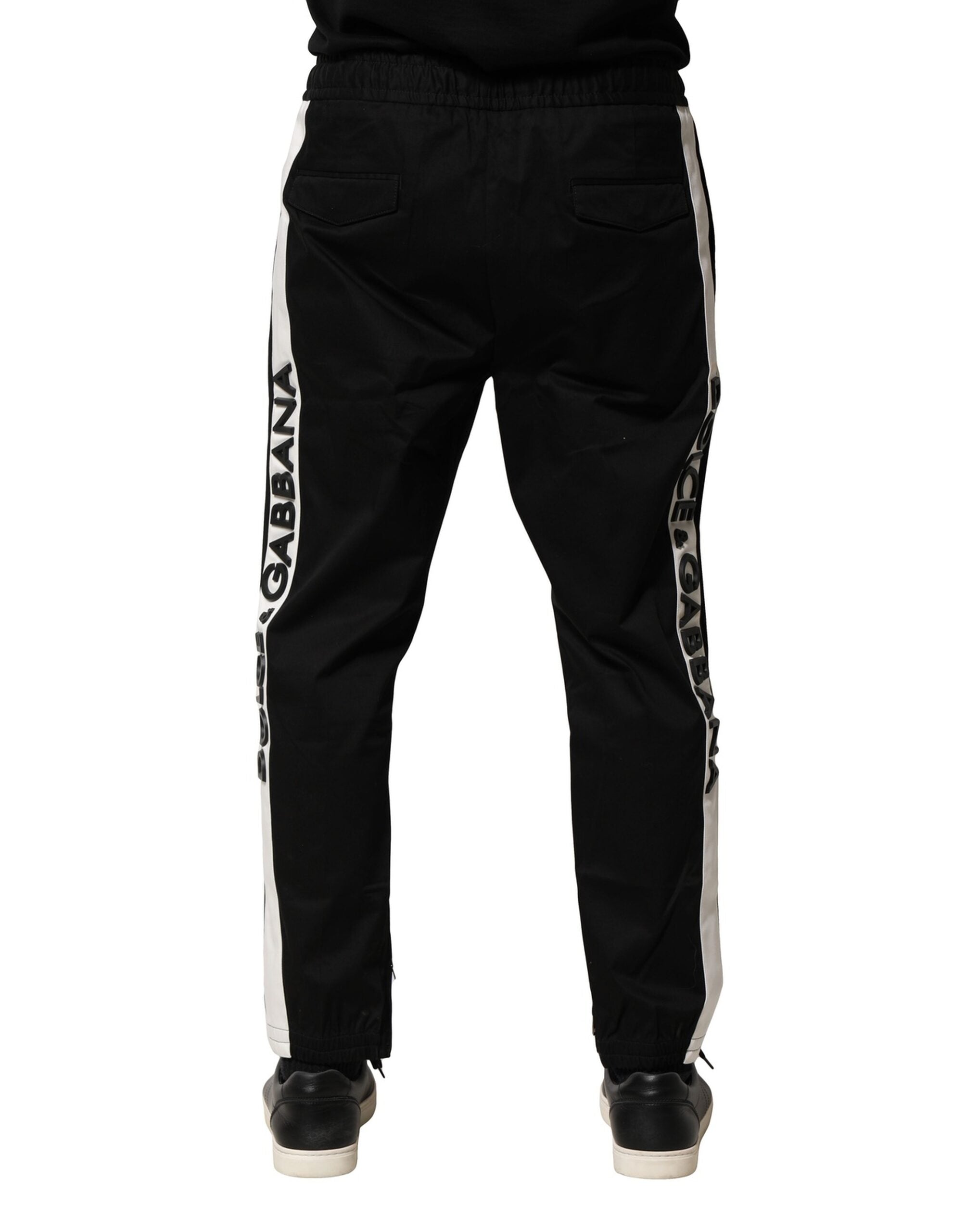 Dolce & Gabbana Black Cotton Mid-Rise Jogger Pants