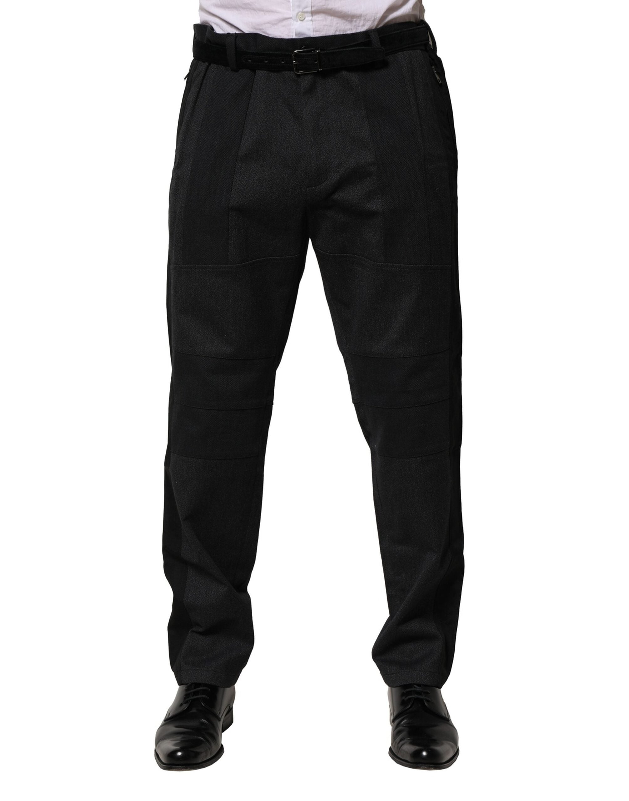 Dolce & Gabbana Black Cotton Slim Formal Pants
