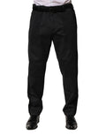 Dolce & Gabbana Black Cotton Slim Formal Pants