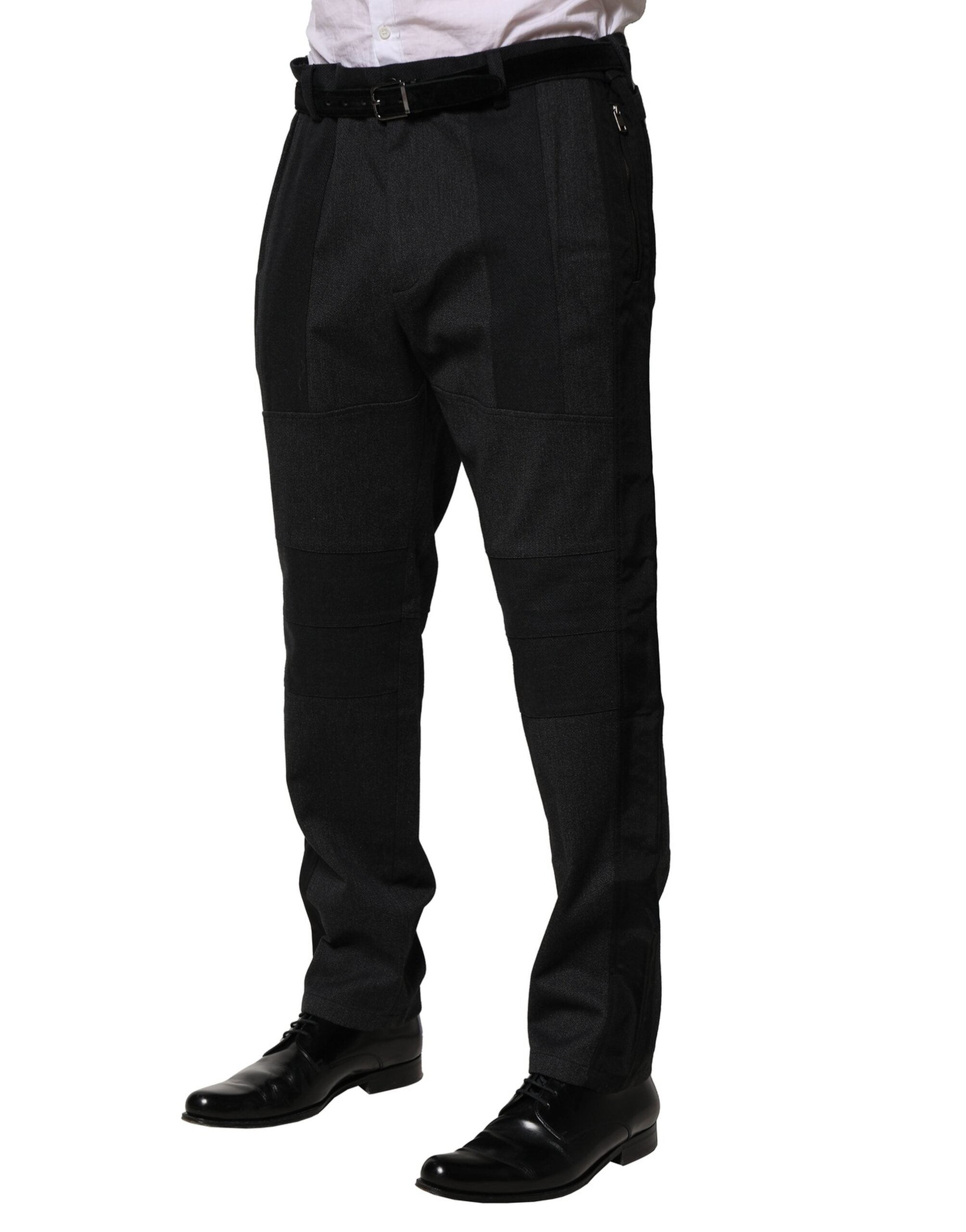 Dolce & Gabbana Black Cotton Slim Formal Pants