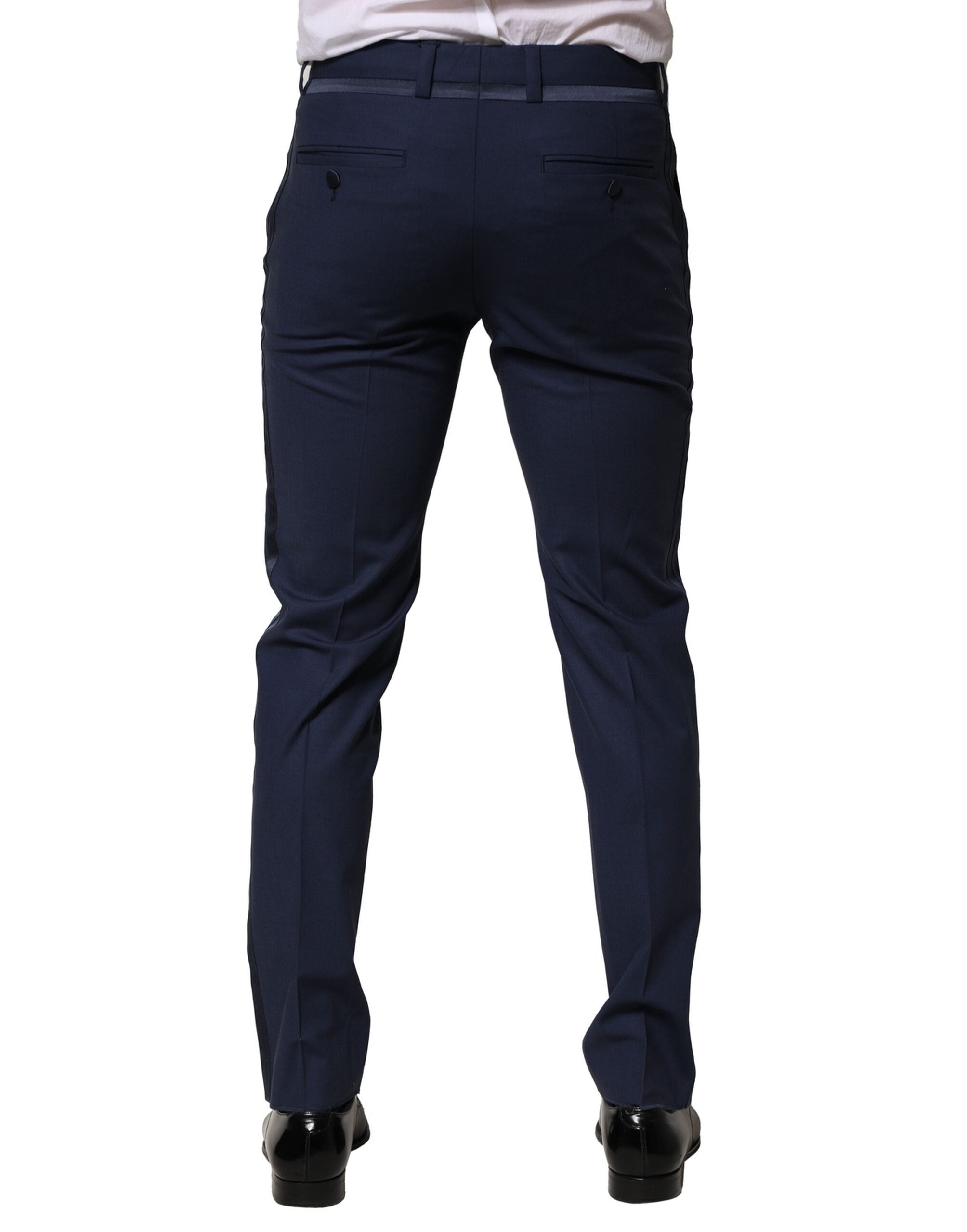 Dolce & Gabbana Dunkelblaues Kleid aus Wolle Formelle Hose