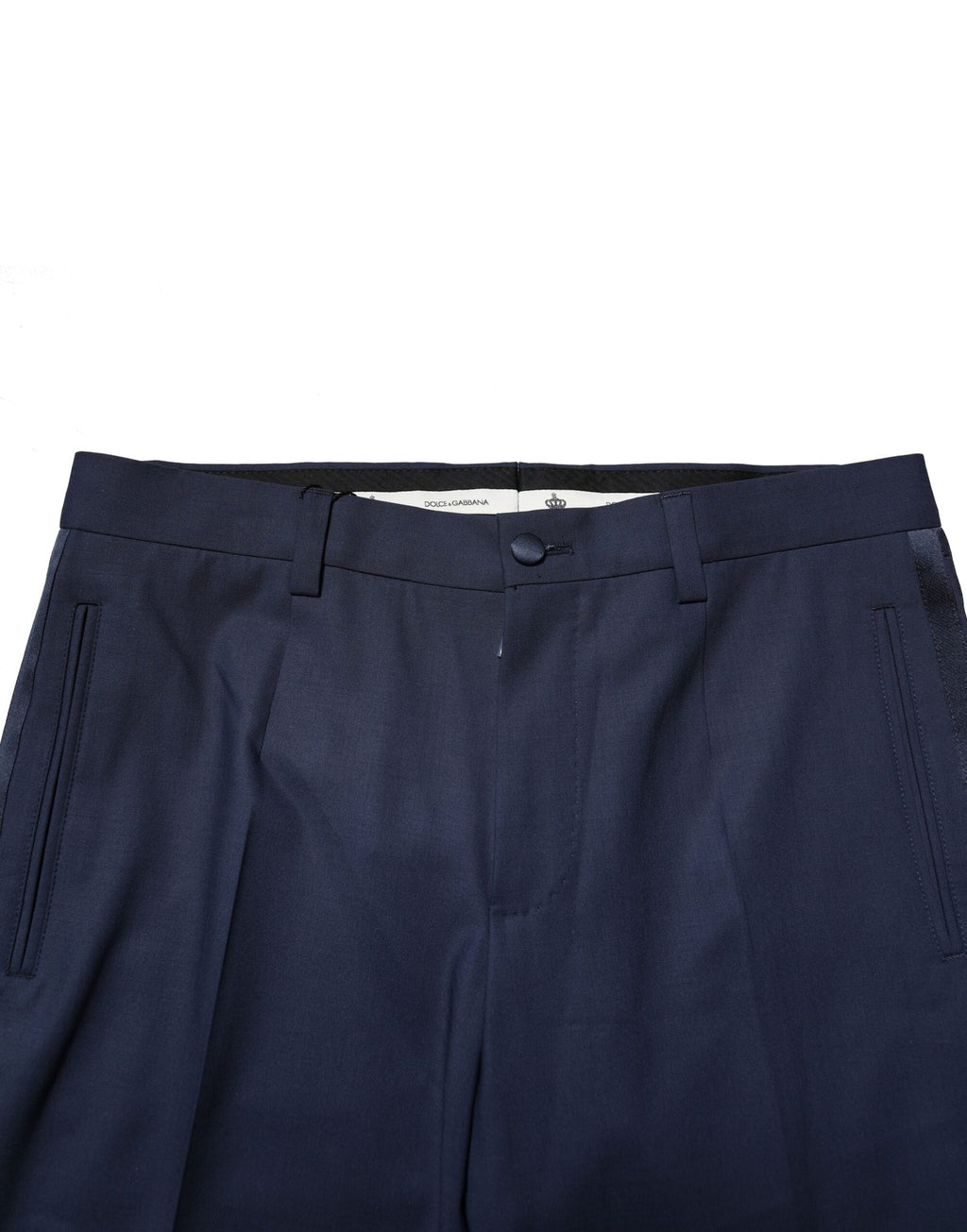 Dolce & Gabbana Dunkelblaues Kleid aus Wolle Formelle Hose