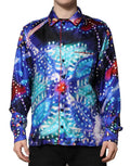 Dolce & Gabbana Multicolor Printed Silk Lounge Luxury Shirt