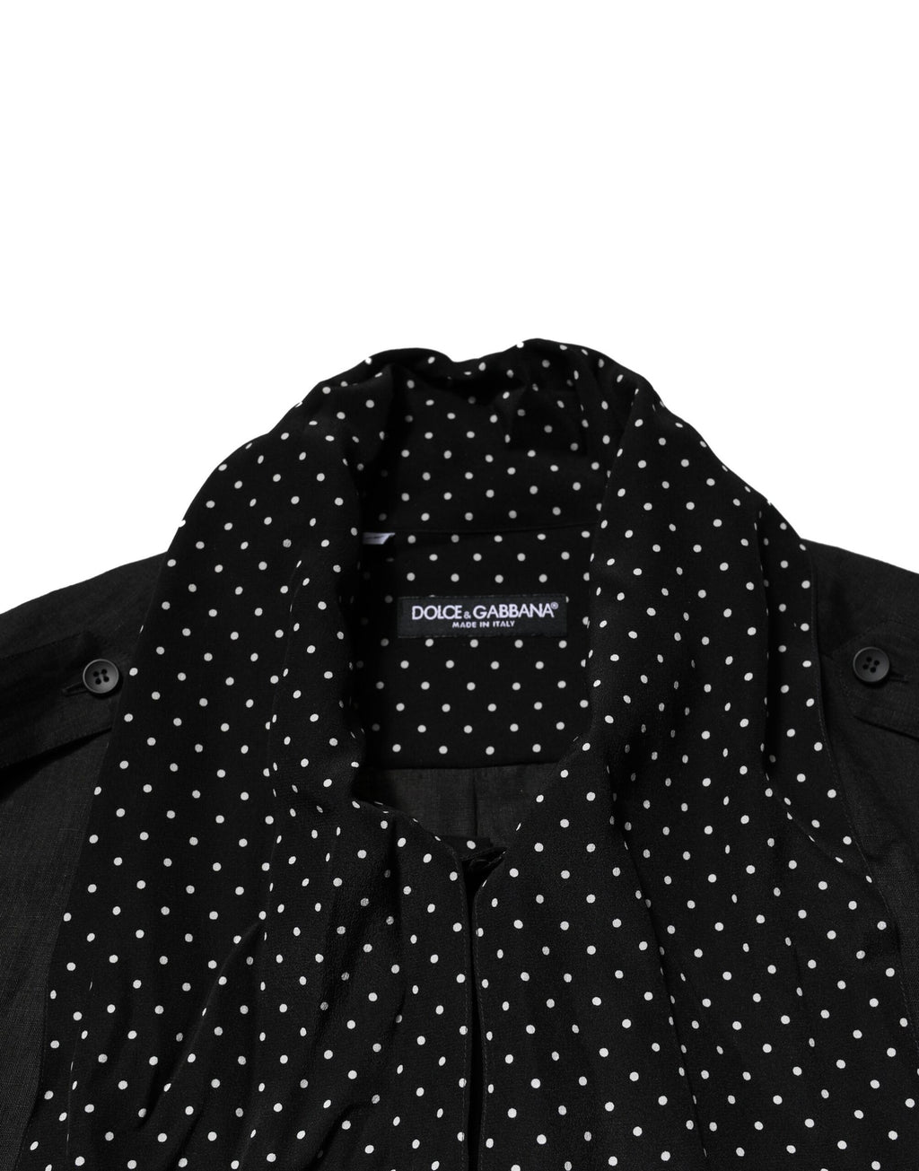 Dolce & Gabbana Black Polka Dot Linen Silk Men's Casual Shirt
