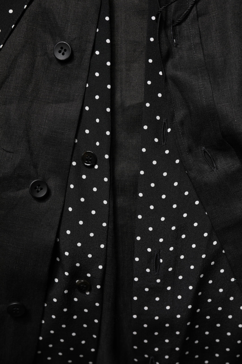Dolce & Gabbana Black Polka Dot Linen Silk Men's Casual Shirt