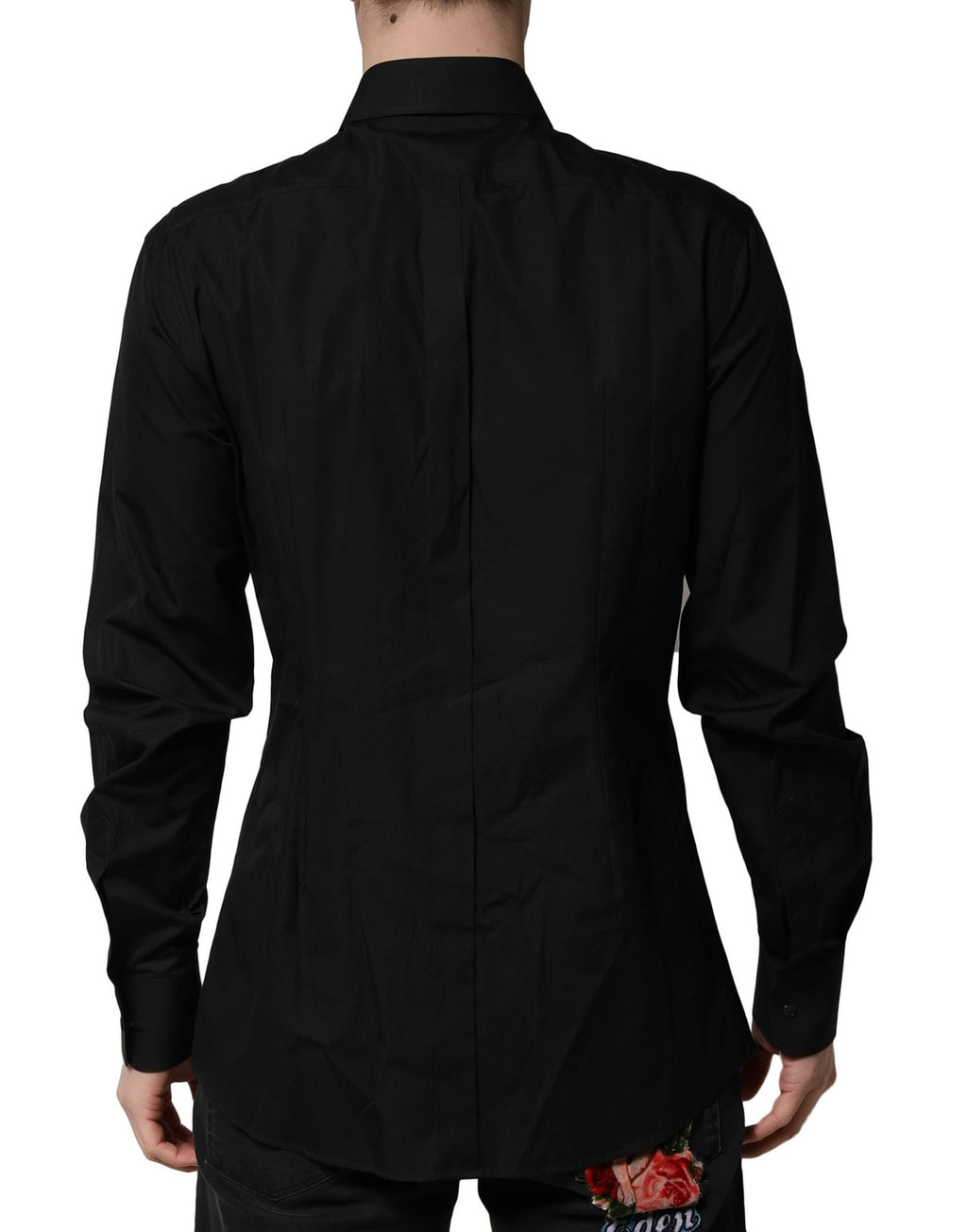 Dolce & Gabbana Black Crystal GOLD Formal Men's Shirt