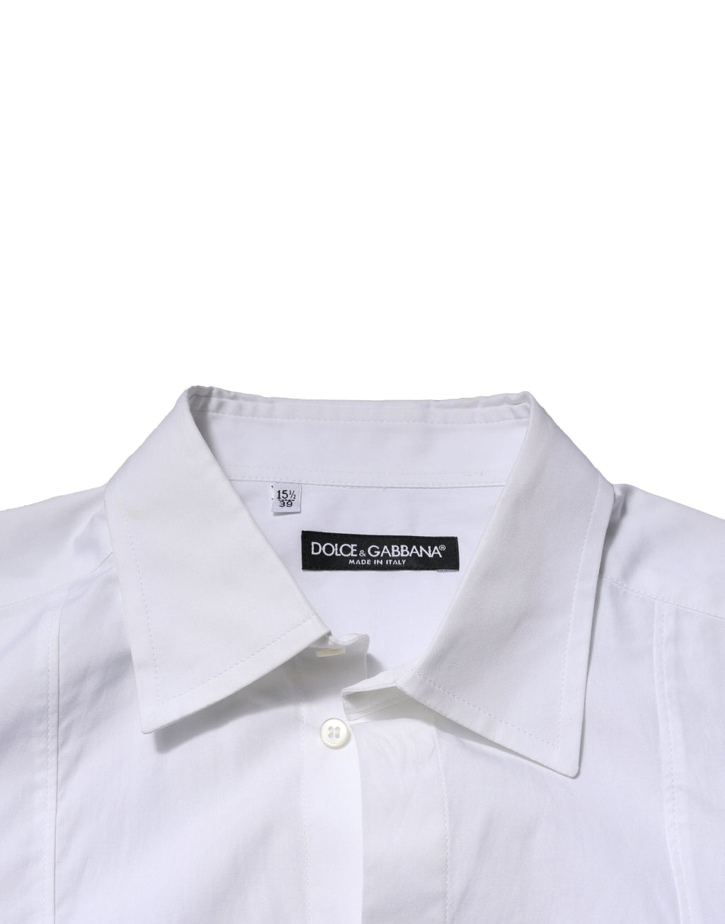 Dolce & Gabbana Men's White Poplin Cotton Formal Shirt