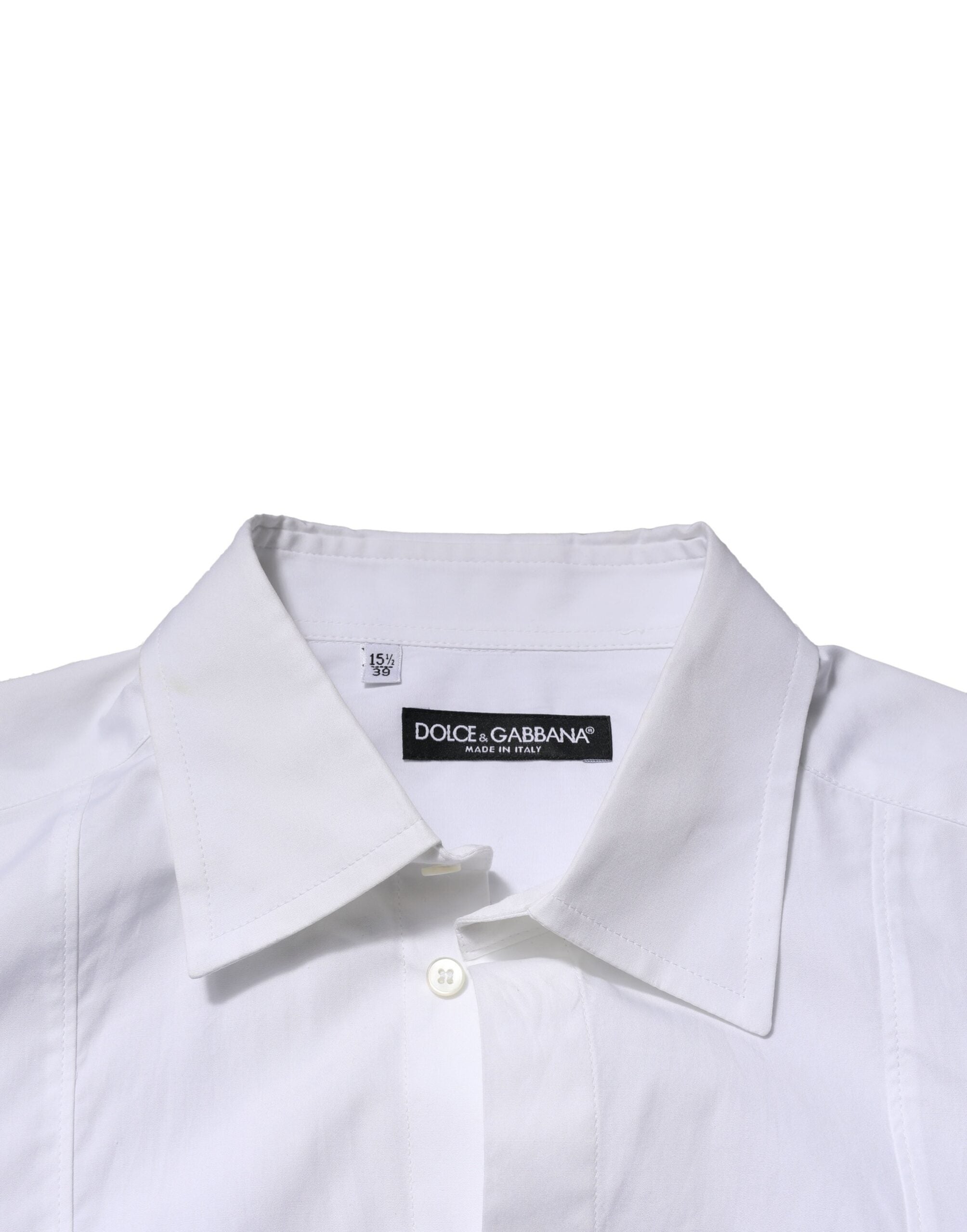 Dolce & Gabbana Men's White Poplin Cotton Formal Shirt