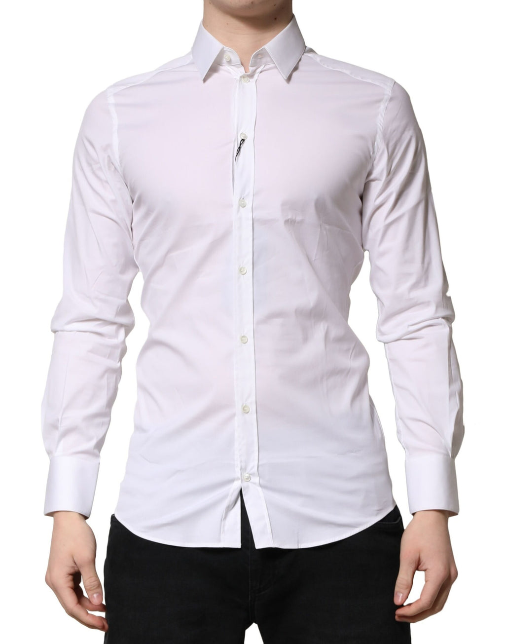 Dolce & Gabbana White GOLD Cotton Shirt for Men, Formal Shirt