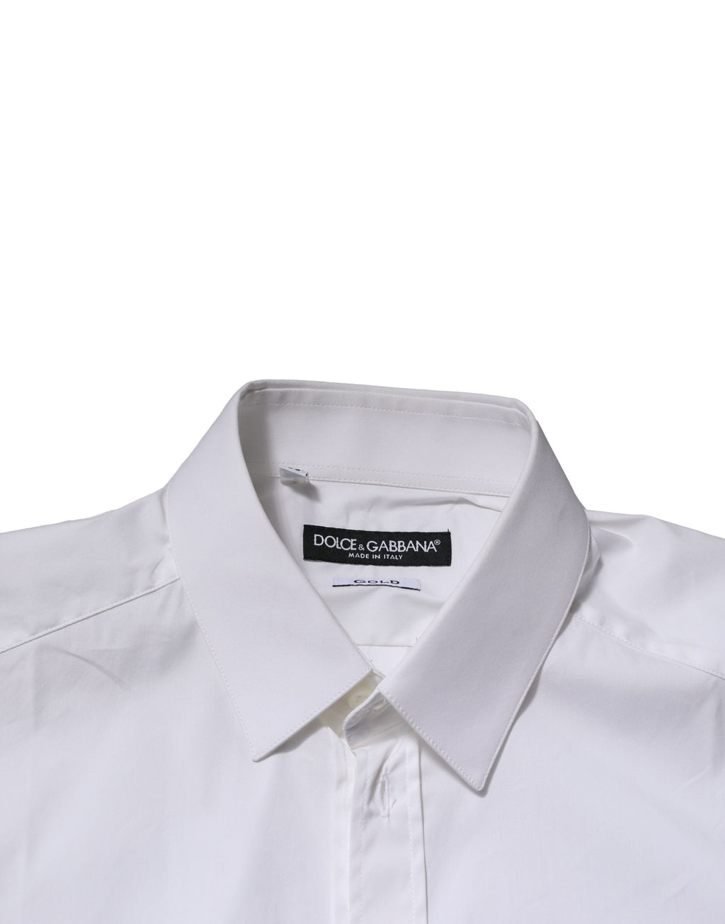 Dolce & Gabbana White GOLD Cotton Shirt for Men, Formal Shirt