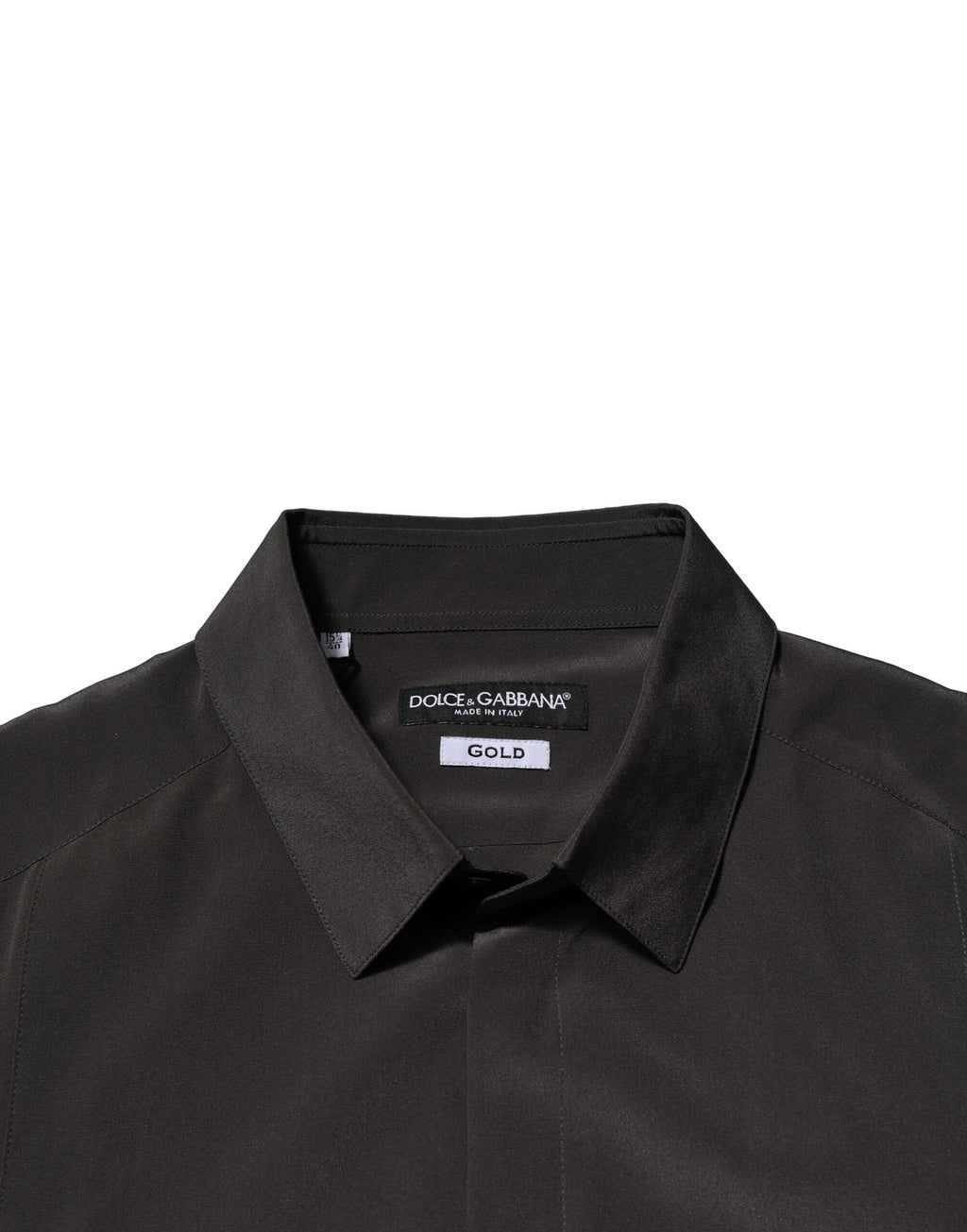 Dolce & Gabbana Dark Brown Silk Shirt GOLD Men's Dress Formal Shirt