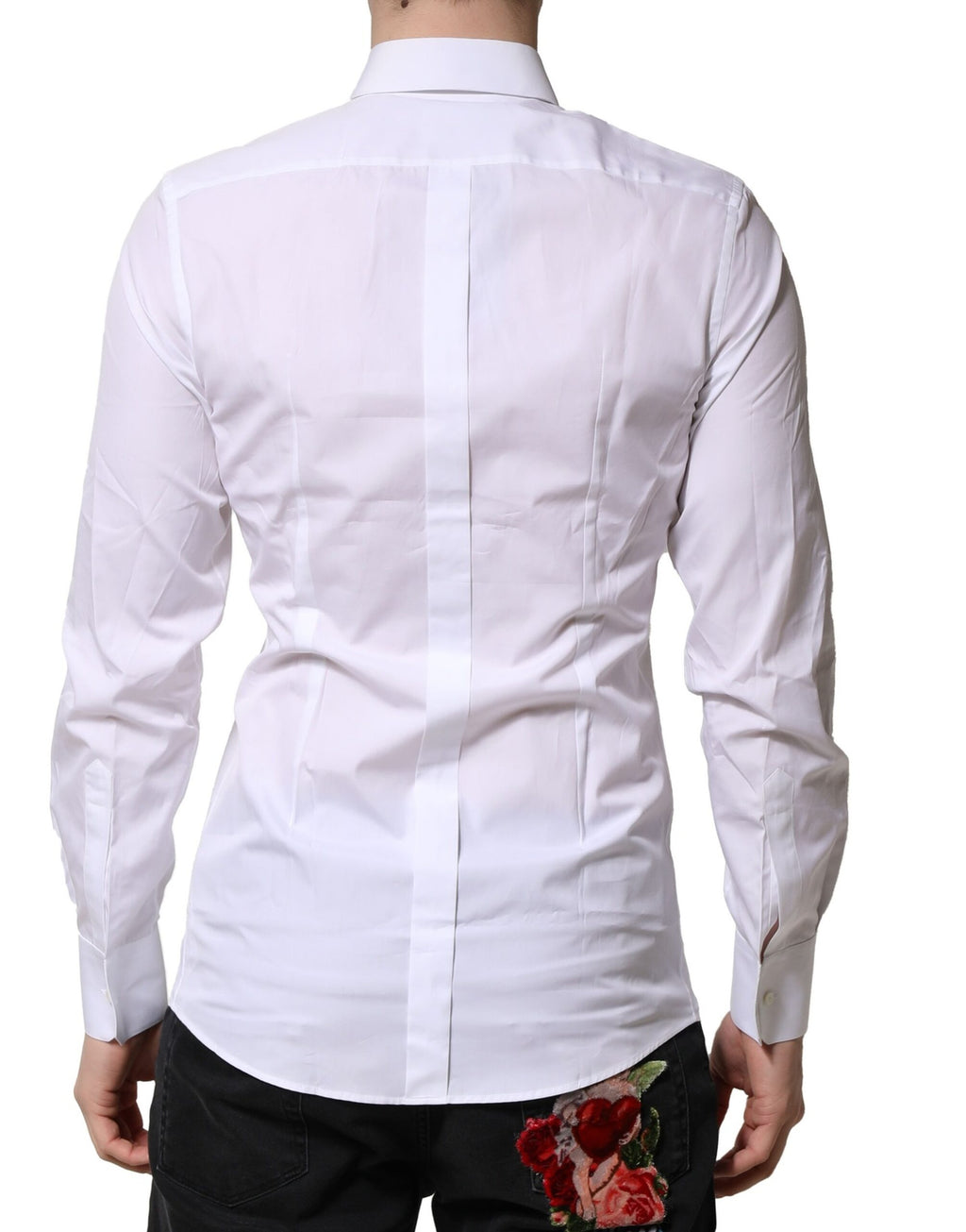Dolce & Gabbana White GOLD Long Sleeve Men's Formal Dress Shirt