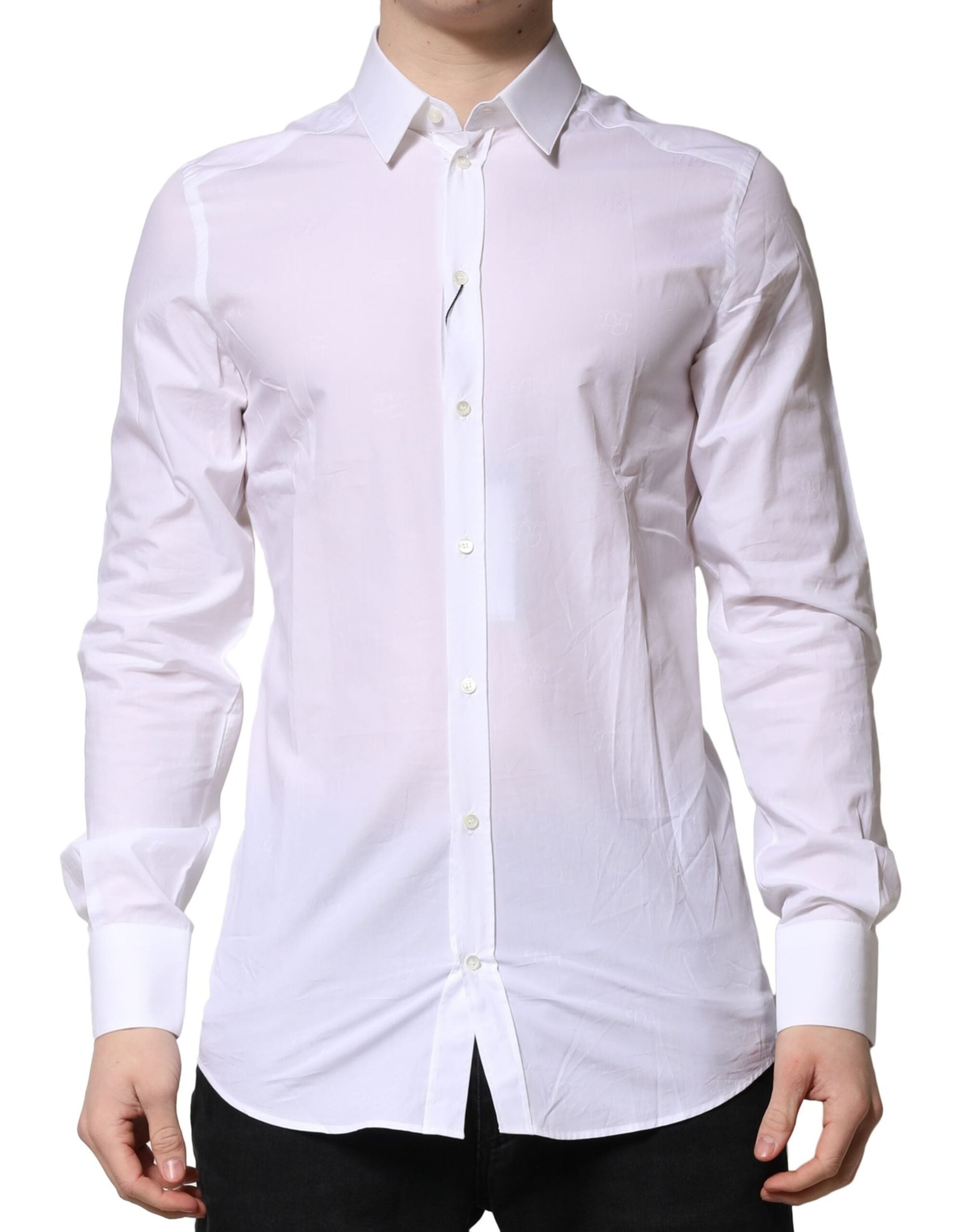 Dolce & Gabbana White GOLD Long Sleeve Formal Shirt