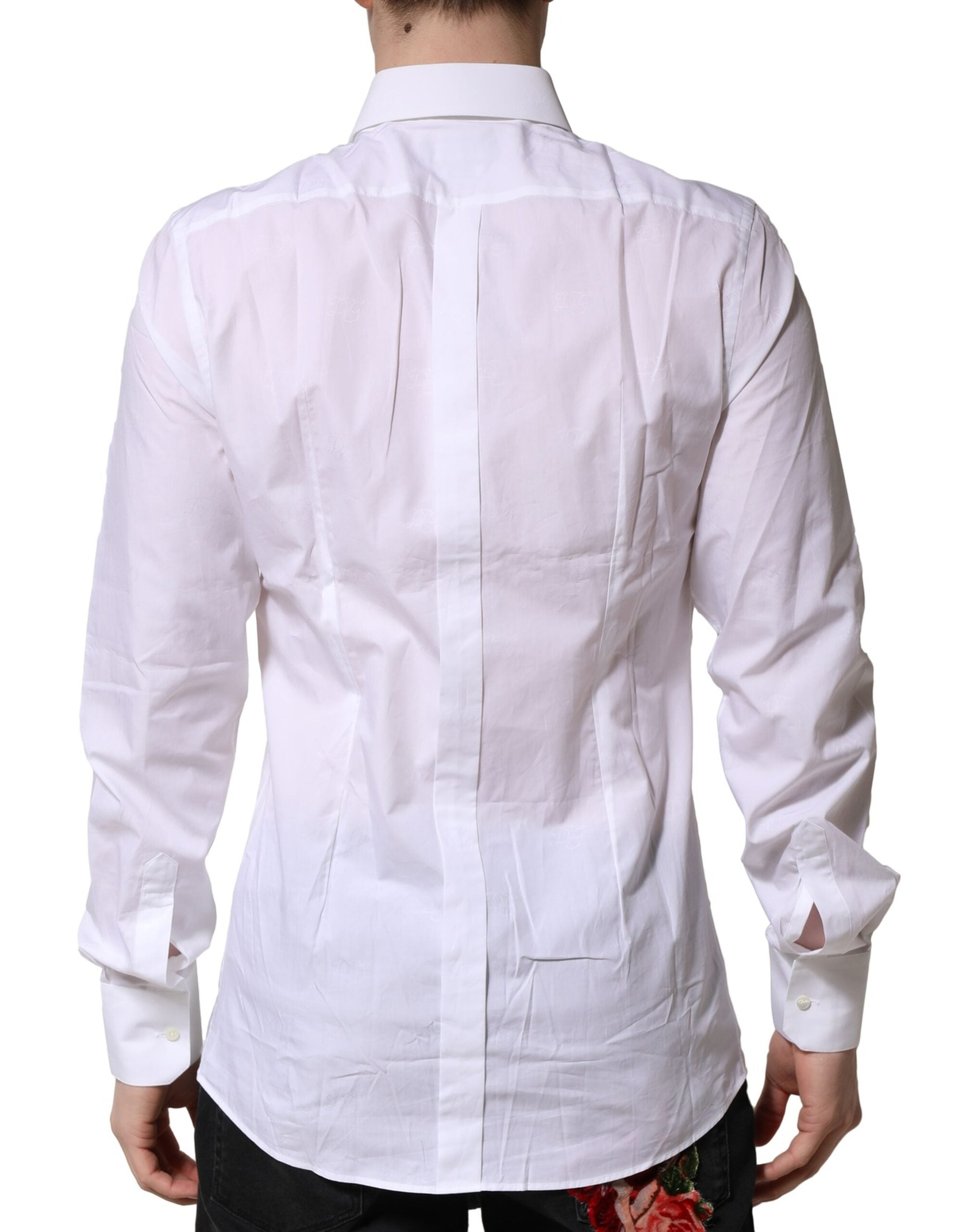 Dolce & Gabbana White GOLD Long Sleeve Formal Shirt