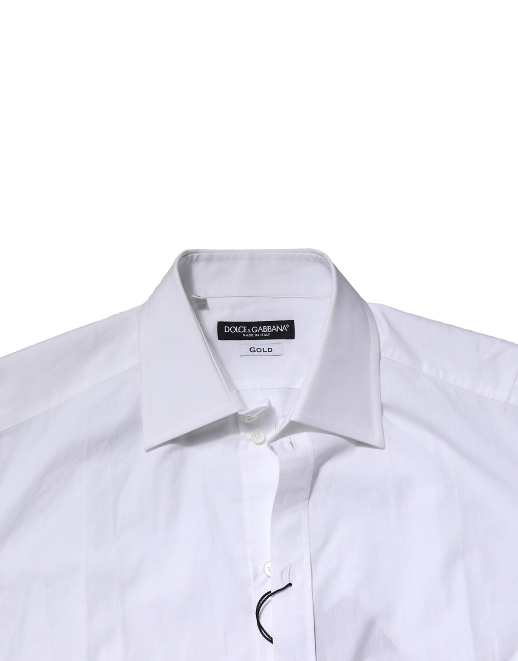 Dolce & Gabbana White Cotton Long-Sleeve GOLD Formal Shirt