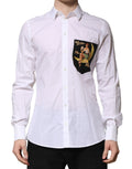 Dolce & Gabbana White MARTINI Long-Sleeve Men's Formal Shirt