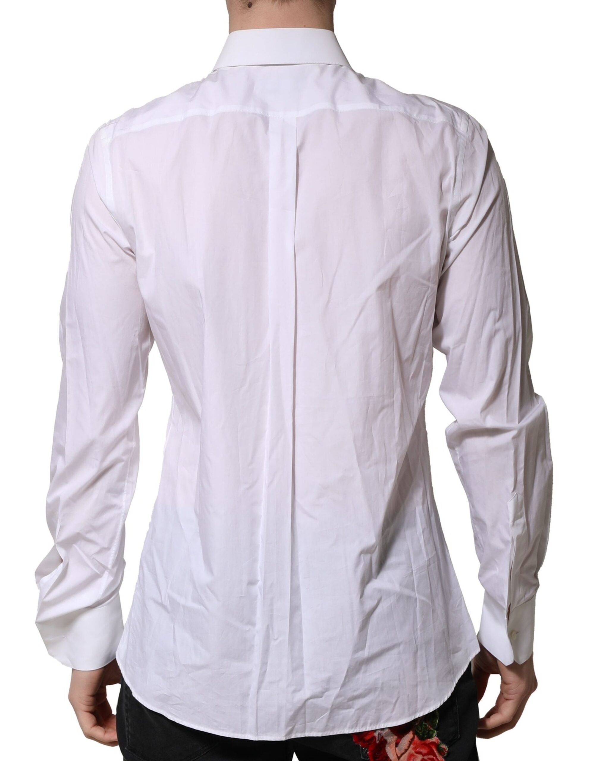 Dolce & Gabbana White MARTINI Long-Sleeve Men's Formal Shirt